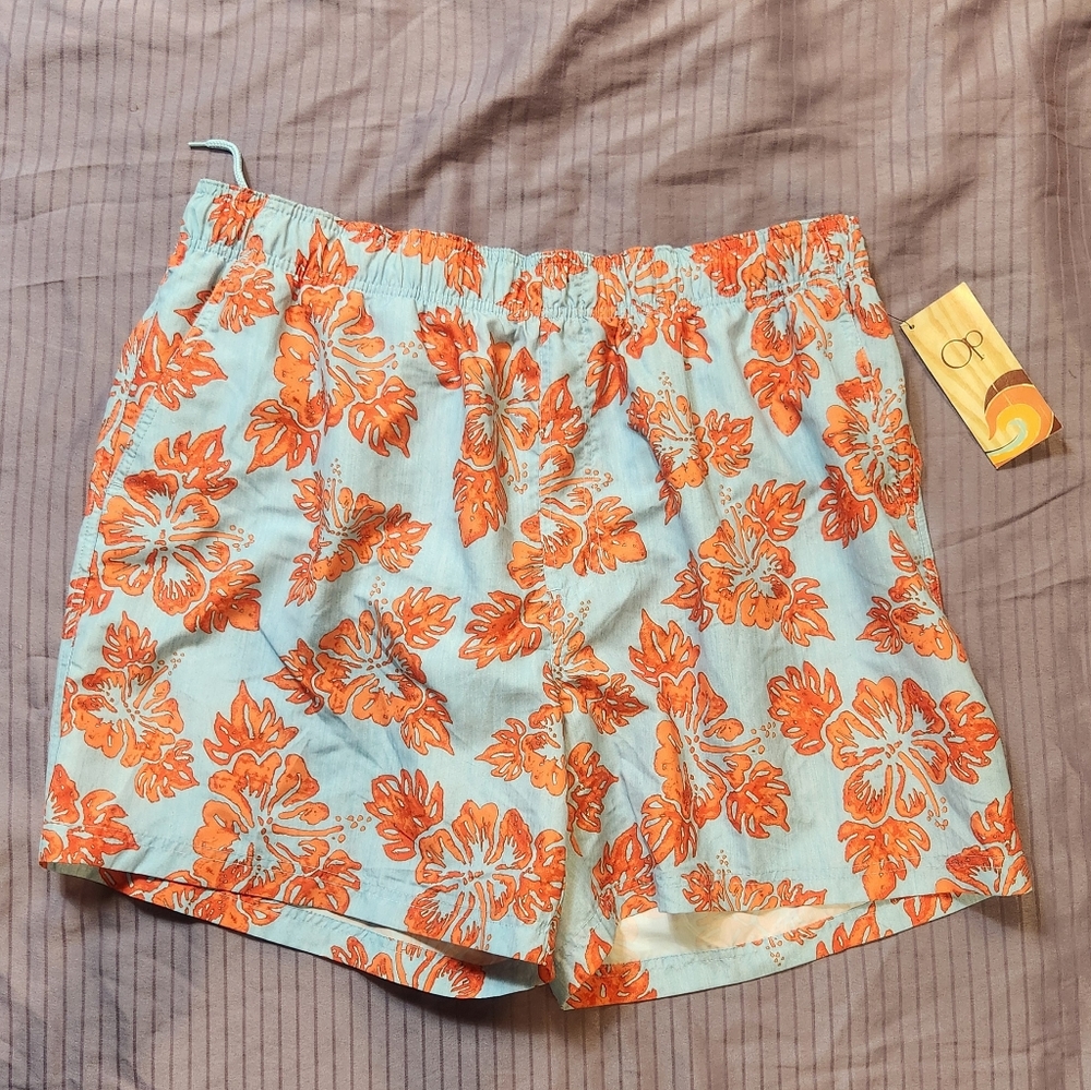 NWT OP Blue & Orange Swim Trunks